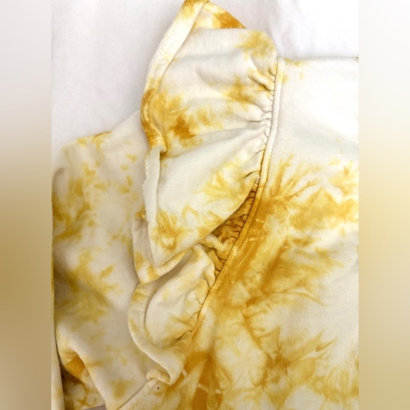 Clare V Yellow Tie-Dye Ruffle Sweatshirt - Picture 3 of 11